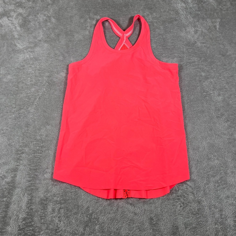 Ivivva Active Tank Top Girls 12 Pink Racerback Laser Cutout Athletic